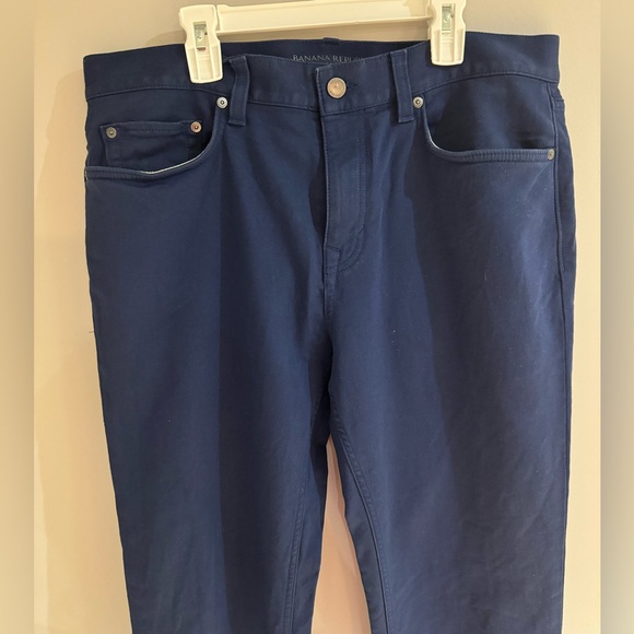 Banana Republic Men’s Navy Slim Fit Chino/Khaki Pants Size 32X34 - Picture 2 of 6